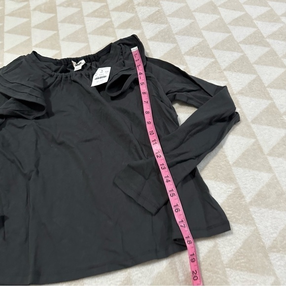 J crew girls broken in jersey ruffle top black - Picture 3 of 3